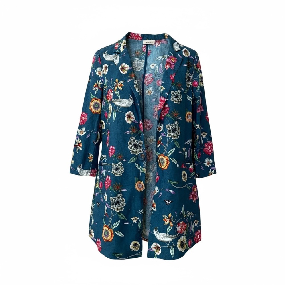 Lightweight Blazer Jacket Birds Butterflies Whimsy Cottagecore